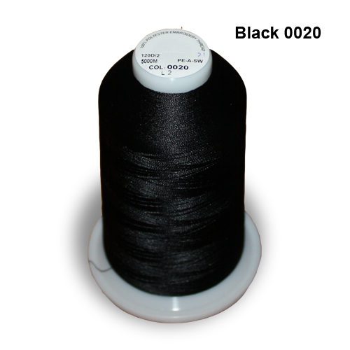 Embroidery Thread Black 0020 5000M