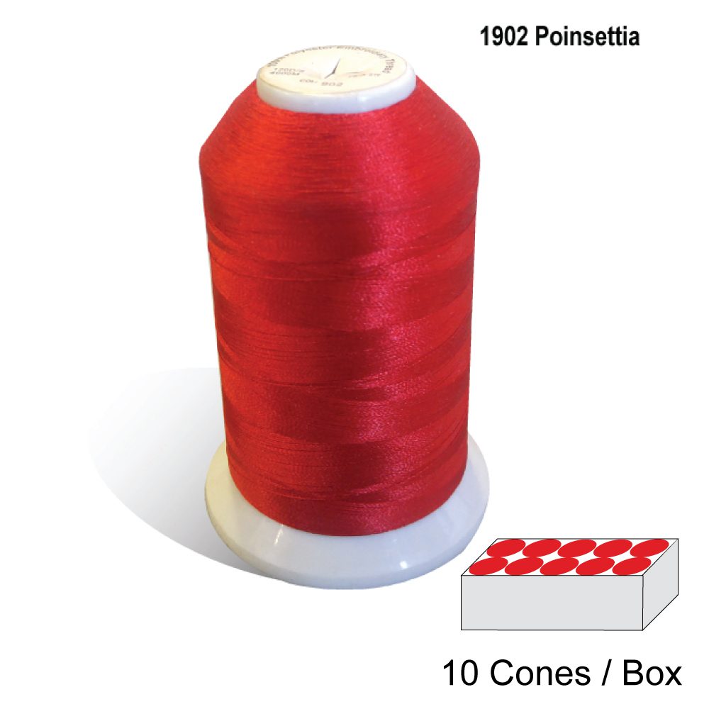 Embroidery Thread 1902 Red 5000M| 12 Cones