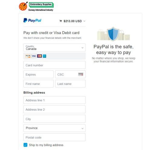 How to Send Your Payment via Paypal | Sunway Embroidery Supplies